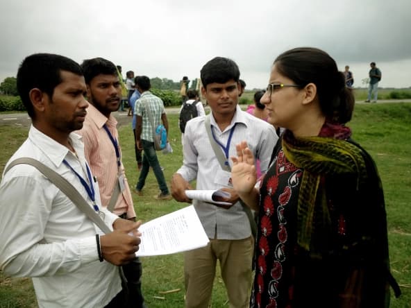 Campaign field team working together
